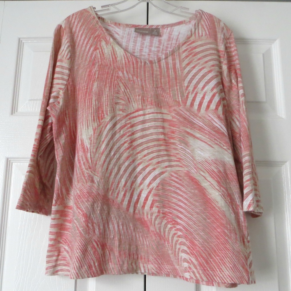 Chico's 3/4 Slve Spring Summer Top Chicos size 2 L